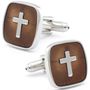 Shining Silver Cross Square Cufflinks