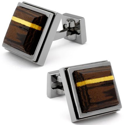Sienna Horizon on Black Chrome Cufflinks