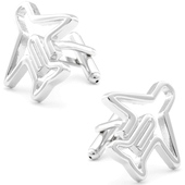 Silver Airplane Cufflinks
