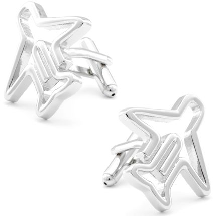 Silver Airplane Cufflinks