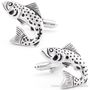 Silver and Black Fish Cufflinks