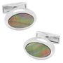 Silver and Black Mother of Pearl Oval Cufflinks