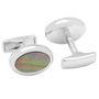 Silver and Black Mother of Pearl Oval Cufflinks