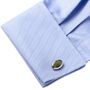 Silver and Black Mother of Pearl Oval Cufflinks