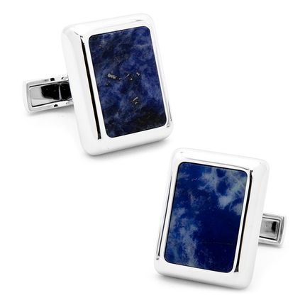 Silver And Lapis Jfk Presidential Cufflinks