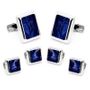Silver and Lapis JFK Presidential Studs Set