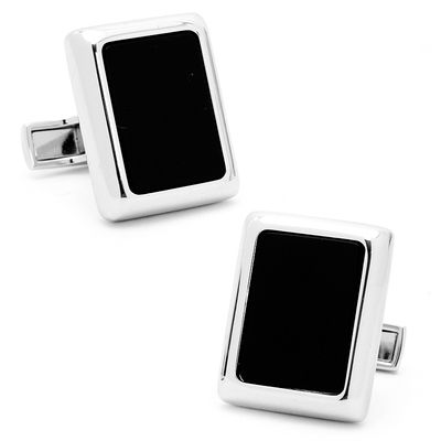 Silver And Onyx Jfk Presidential Cufflinks