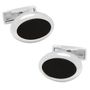 Silver and Onyx Oval Cufflinks