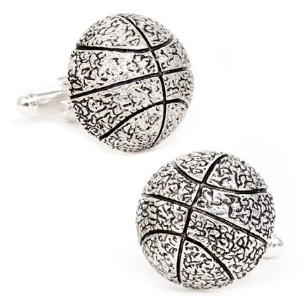 Silver Basketball Cufflinks