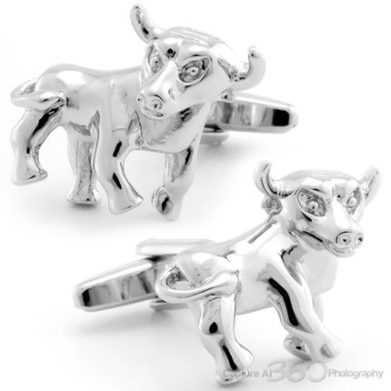 Silver Bull Cufflinks