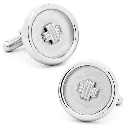 Silver Classic Button Cufflinks