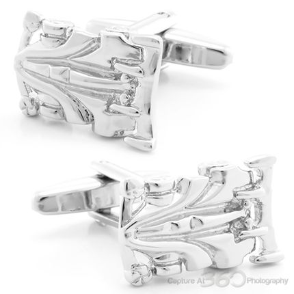 Silver Formula One Racing Cufflinks