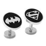 Silver Matte Black Batman and Superman Cufflinks Set