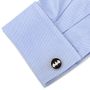 Silver Matte Black Batman and Superman Cufflinks Set