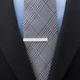 Silver Pinstripe Tie Clip