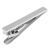 Silver Pinstripe Tie Clip