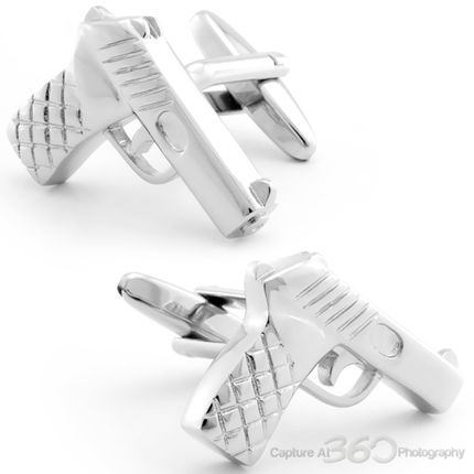Silver Pistol Cufflinks