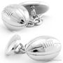 Silver Play Rugby Ball Cufflinks