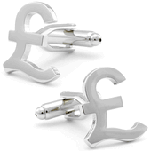 Silver Pound Sign Cufflinks