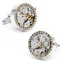 Silver & Smoked Quartz Crystals Watch Movement Cufflinks