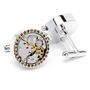 Silver & Smoked Quartz Crystals Watch Movement Cufflinks