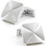 Silver Square Flower Cufflinks