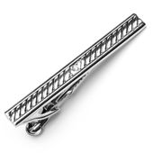 Silver Striped Tie Clip