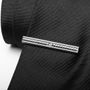 Silver Striped Tie Clip