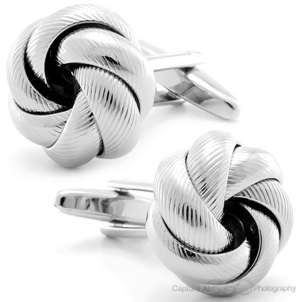 Silver Swirl Knots Cufflinks