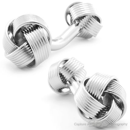 Silver Swirling Knotted Cufflinks