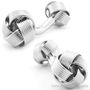 Silver Swirling Knotted Cufflinks