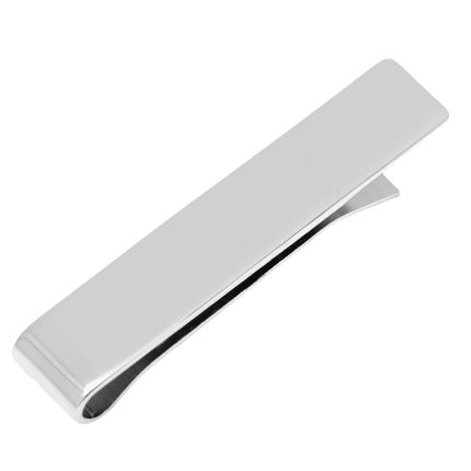Silver tone Short Engravable Tie Bar