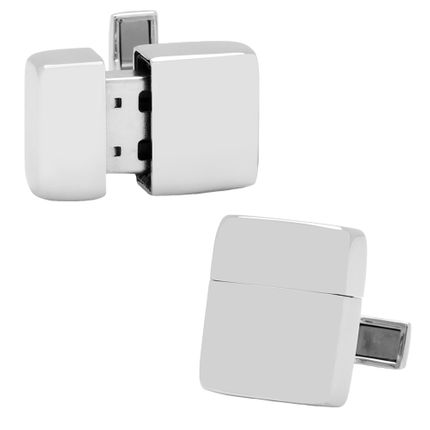 Silver tone USB Cufflinks