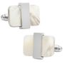 Silver tone Wrapped Mother of Pearl Cufflinks