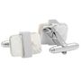 Silver tone Wrapped Mother of Pearl Cufflinks