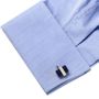 Silver tone Wrapped Navy Blue Cats eye Cufflinks