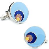 Sky Blue Graduated Circles Cufflinks
