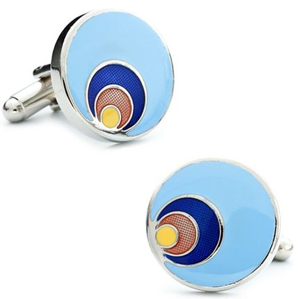 Sky Blue Graduated Circles Cufflinks
