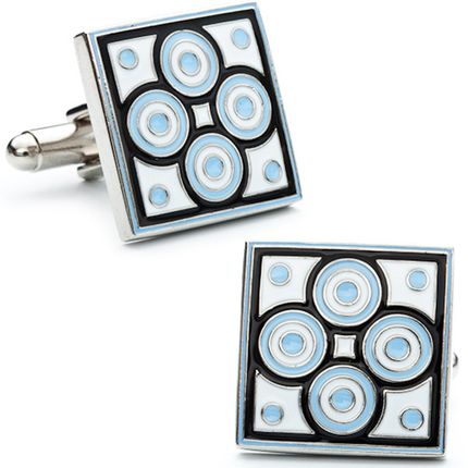 Sky Blue Quad Circles Cufflinks