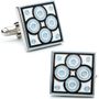 Sky Blue Quad Circles Cufflinks