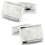 Soft White Stone Mosaic Mother Of Pearl Cufflinks