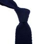 Solid Navy Wool Knit Tie