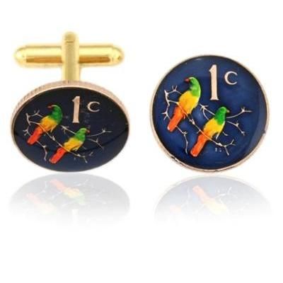 South Africa Love Birds Coin Cuff Links