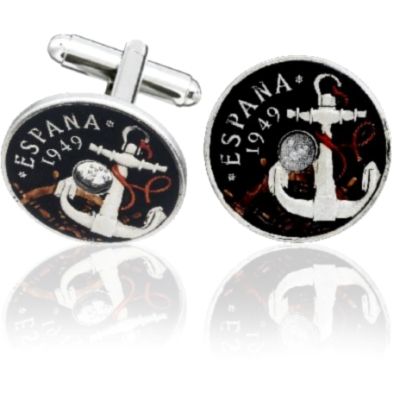 Spain Anchor Coin Cuff Links