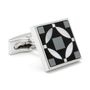 Spanish Tile Trio with Onyx Hematite and Mother Of Pearl Cufflinks