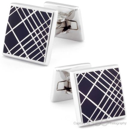 Squared Black Plaid Cufflinks