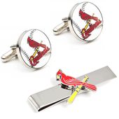 St. Louis Cardinals Cufflinks And Tie Bar Gift Set