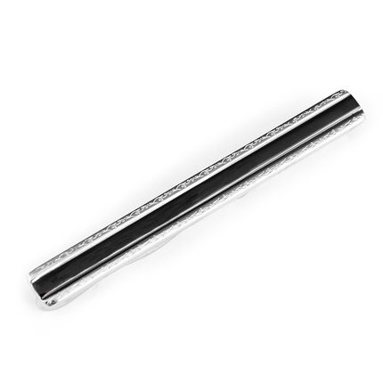 Stainless Steel And Black Resin Tie Bar