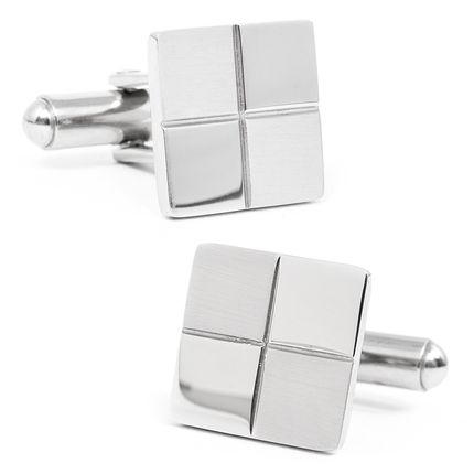 Stainless Steel Checkered Cufflinks