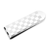 Stainless Steel Checkered Money Clip